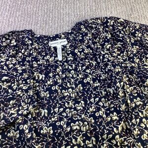 Apiece Apart NY Mitte Top Mira Floral‎ Navy Organic Cotton Blouse Size S NWT